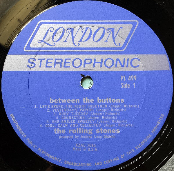 The Rolling Stones – Between The Buttons - VG+ (vg cover) LP Record 1967 London USA Stereo Vinyl - Pop Rock / Blues Rock / Psychedelic Rock - Shuga Records