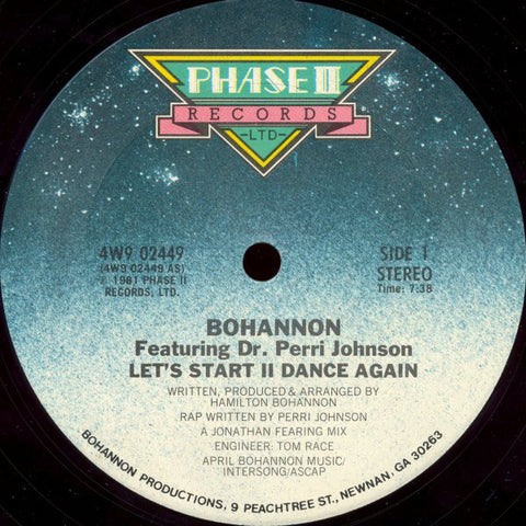 Bohannon – Let's Start II Dance Again - VG+ 12" Single 1981- Funk