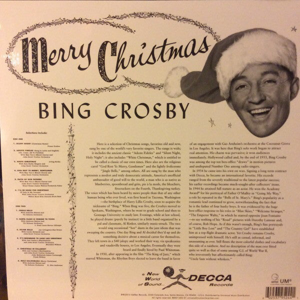 Bing Crosby ‎– Merry Christmas (1955) - New LP Record 2014 Decca Vinyl - Holiday / Jazz - Shuga Records