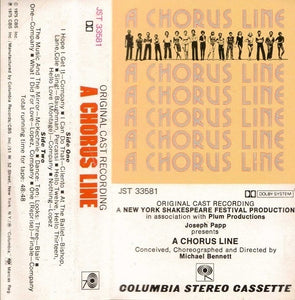Various – A Chorus Line - Original Cast Recording - Used Cassette 1975 Dolby Tape - Sountrack/Musical