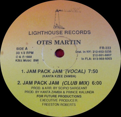 Otis Martin – Jam Pack Jam - VG+ 12" Single Record 1988 Lighthouse Vinyl - Reggae