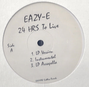 Eazy-E – 24 Hours To Live - VG+ 12" Single Record 1998 Ruthless USA Promo Vinyl - Hip Hop - Shuga Records