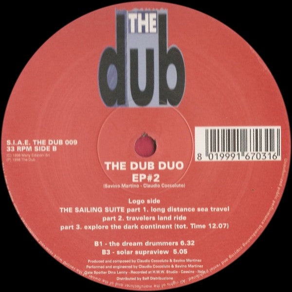 The Dub Duo – EP #2 - VG 12" Single Record 1998 The Dub Italy Vinyl - House / Dub