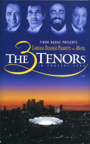 Carreras - Domingo - Pavarotti With Mehta – The 3 Tenors In Concert 1994 - Used Cassette 1994 Atlantic Tape - Opera/Classical