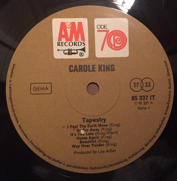 Carole King ‎– Tapestry - VG+ LP Record 1971 Stereo German Import Vinyl - Soft Rock / Pop Rock