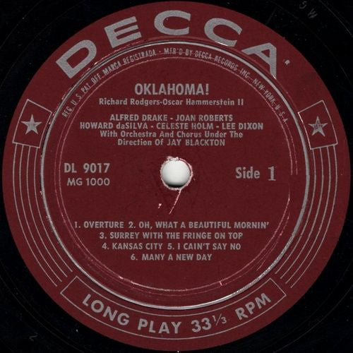 Rodgers And Hammerstein – Oklahoma! (1943) - VG+ LP Record 1955 Decca USA Mono Vinyl - Musical / Original Cast