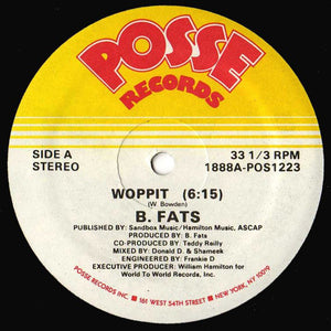 B. Fats – Woppit - VG+ 12" USA 1986 - Hip Hop