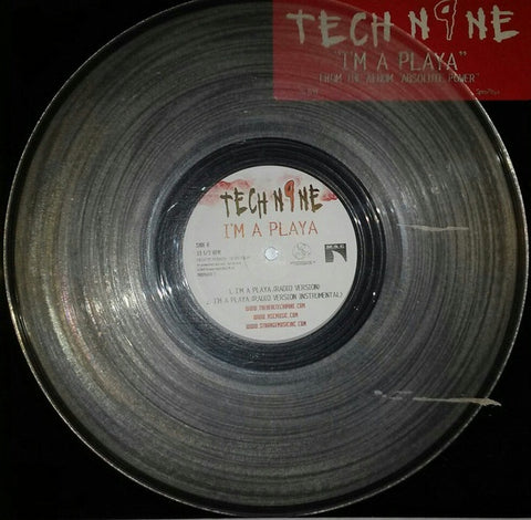 Tech N9ne – I'm A Playa - Mint- 12" Single Record 2004 Strange Music  Clear Vinyl - Hip Hop