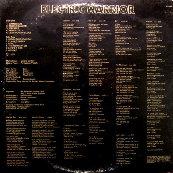 T. Rex – Electric Warrior - New LP Record 1971 Reprise USA Original Vinyl - Glam Rock / Classic Rock