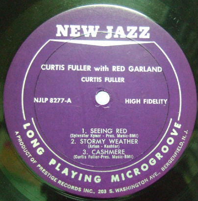 Curtis Fuller With Red Garland ‎– Curtis Fuller With Red Garland - **Poor/Low Grade** Lp Record 1962 New Jazz Mono USA Vinyl - Jazz / Hard Bop - Shuga Records