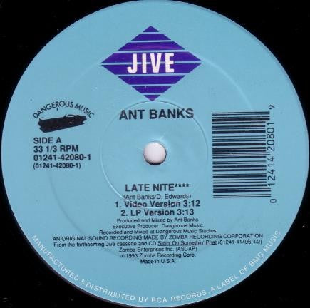 Ant Banks – Late Nite / Roll 'Em Phat - VG+ 12" Single Record 1993 Jive USA Vinyl - Hip Hop