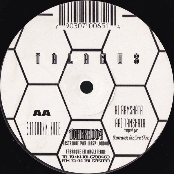 Talamus – Ramshata / Tamshata - New 10" Single Record 1995 Hexagonal France Hexagon Shaped Vinyl - Techno / Acid