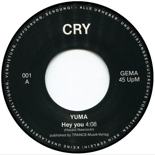 Yuma – Hey You / Night Rider - Mint- 7" Single Record 1986 Cry Germany Vinyl - Rock / Heavy Metal - Shuga Records