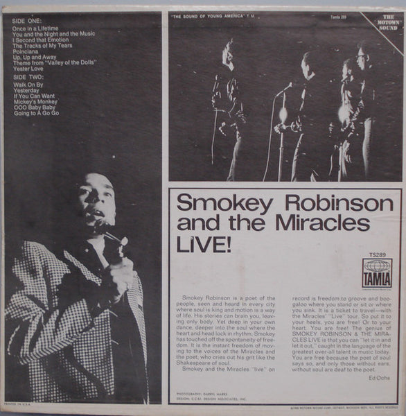 Smokey Robinson And The Miracles – Live! - VG+ LP Record 1969 Tamla USA Stereo Vinyl - Soul / R&B