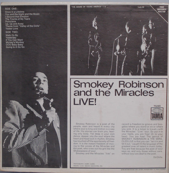 Smokey Robinson And The Miracles – Live! - VG+ LP Record 1969 Tamla USA Stereo Vinyl - Soul / R&B - Shuga Records