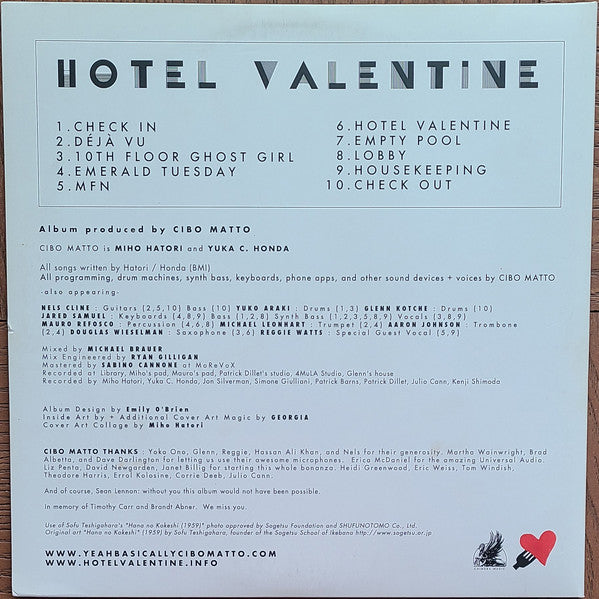 Cibo Matto ‎– Hotel Valentine - New LP Record 2014 Chimera Music USA Vinyl - Electronic / Trip Hop - Shuga Records