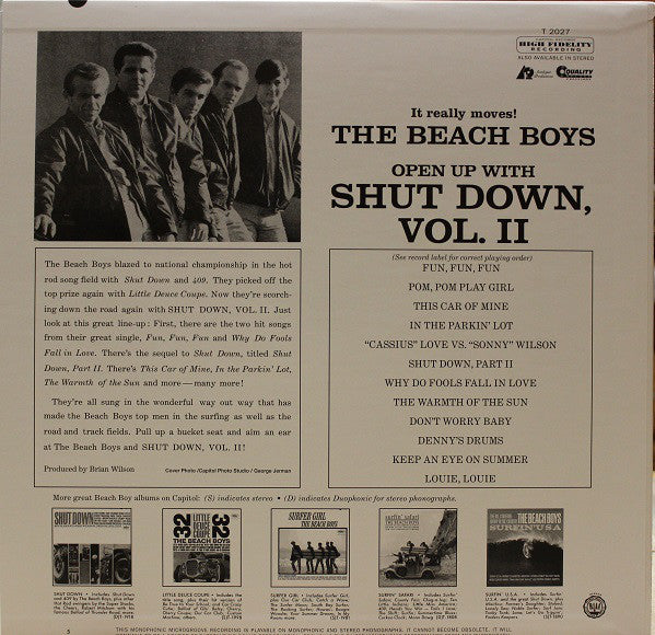 The Beach Boys - Shut Down Volume 2 (1964) - New LP Record 2014 Analogue Productions Capitol USA Mono Vinyl - Surf / Pop Rock