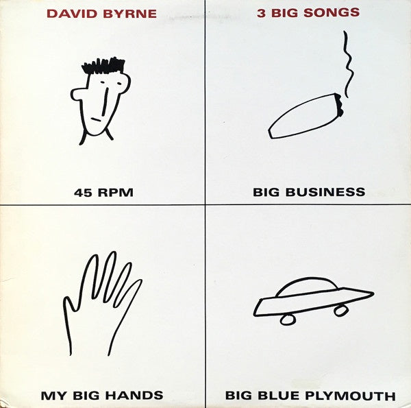 David Byrne – 3 Big Songs - VG+ EP Record 1981 Sire USA Promo Vinyl - New Wave / Art Rock