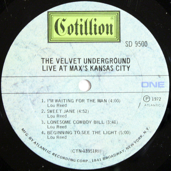 The Velvet Underground – Live At Max's Kansas City - Mint- LP Record 1972 Cotillion USA Mono Promo Vinyl - Rock & Roll / Classic Rock - Shuga Records