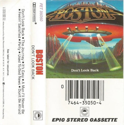 Boston – Don't Look Back- Used Cassette 1978 Epic Tape- Rock