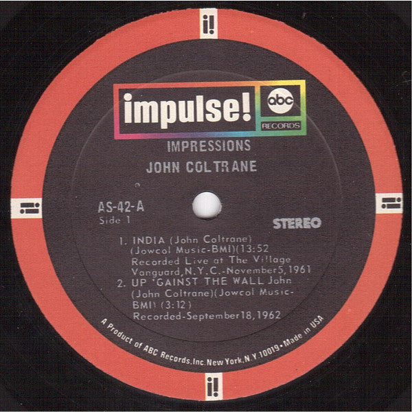 John Coltrane – Impressions (1963) - VG+ LP Record 1968 Impulse! USA Stereo Vinyl - Jazz / Modal / Free Jazz