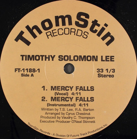 Timothy Solomon Lee ‎– Mercy Falls - VG+ 12” Single Record 1980s ThomStin USA Vinyl - Soul / Gospel / Boogie