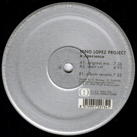 Nino Lopez Project – E-Xperience - New 12" Single Record 2000 Wild! Italy Import Vinyl - Trance