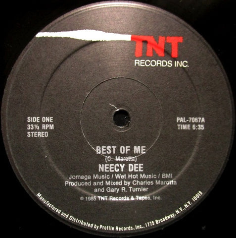 Neecy Dee – Best Of Me - VG+ 12" Single Record 1985 TNT USA Vinyl - Freestyle / Funk