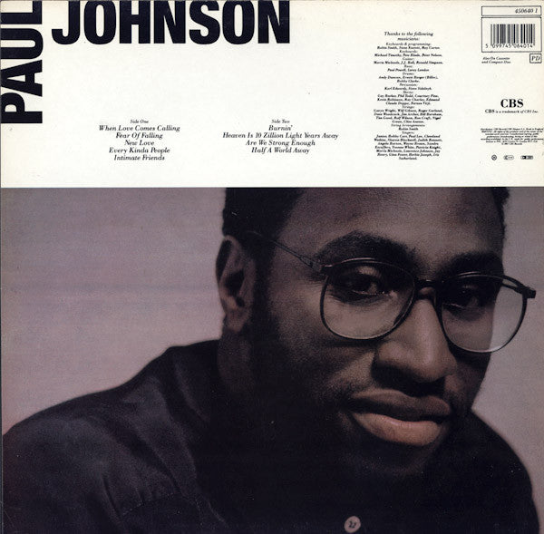 Paul Johnson – Paul Johnson - Mint- LP Record 1987 CBS UK Import Vinyl - Funk / RnB - Shuga Records