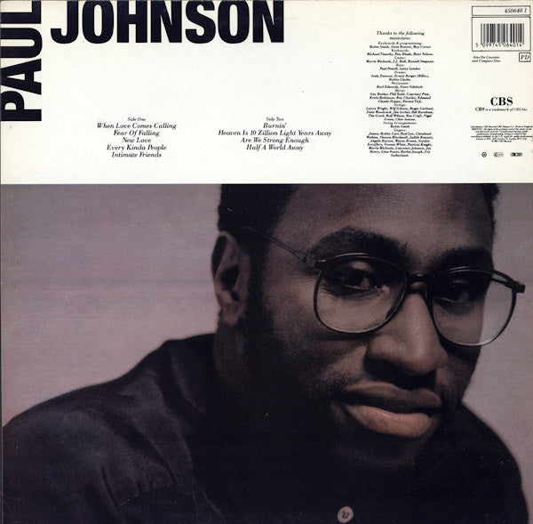 Paul Johnson – Paul Johnson - Mint- LP Record 1987 CBS UK Import Vinyl - Funk / RnB