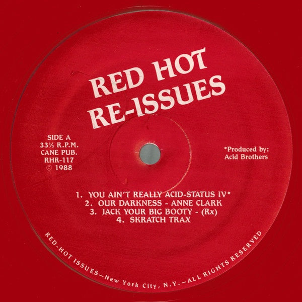 Various - Red Hot Re-Issues - VG LP Record 1988 Red Hot Issues USA Red Vinyl - Chicago House / Acid House / Synth-pop - Shuga Records