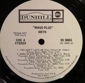 Smith – Minus-Plus - VG+ LP Record 1970 ABC/Dunhill USA Promo Vinyl - Rock & Roll / Psychedelic Rock - Shuga Records