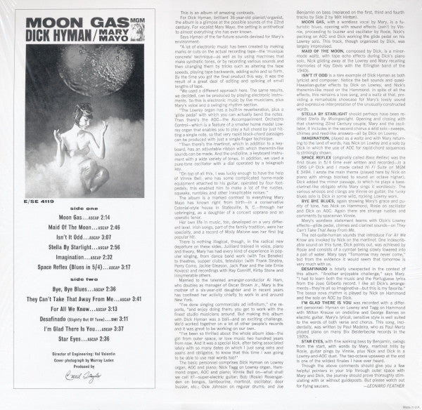 Dick Hyman / Mary Mayo ‎– Moon Gas (1963) - New LP Record 2010 MGM UK Import 180 Gram Mono  Vinyl - Jazz / Space-Age / Easy Listening