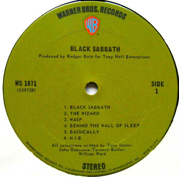 Black Sabbath – Black Sabbath - VG+ LP Record 1970 Warner USA Original Vinyl - Rock / Heavy Metal / Hard Rock