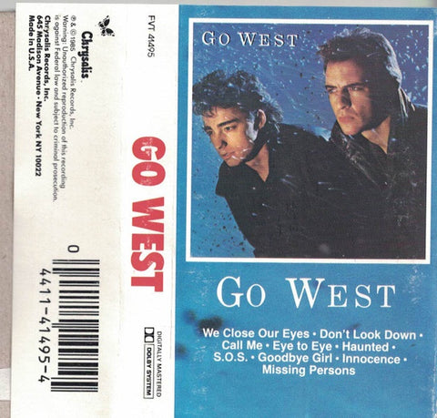 Go West – Go West - Used Cassette 1985 Chrysalis Tape - Rock