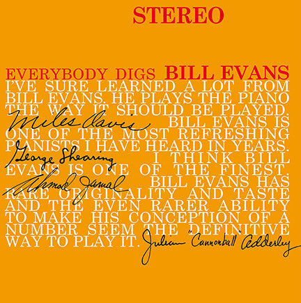 Bill Evans - Everybody Digs Bill Evans - New Vinyl Record - 1958 Reissue