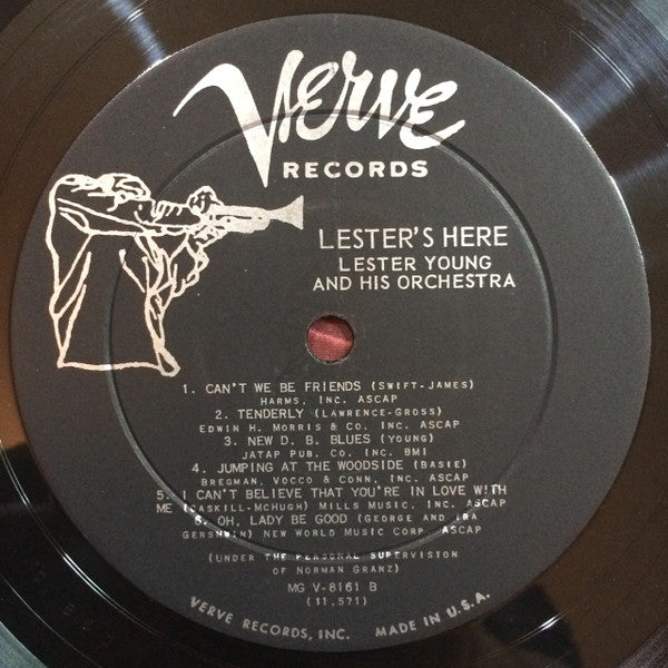 Lester Young And His Orchestra – Lester's Here (1956) - VG+ LP Record 1957 Verve USA Mono Vinyl - Jazz - Shuga Records