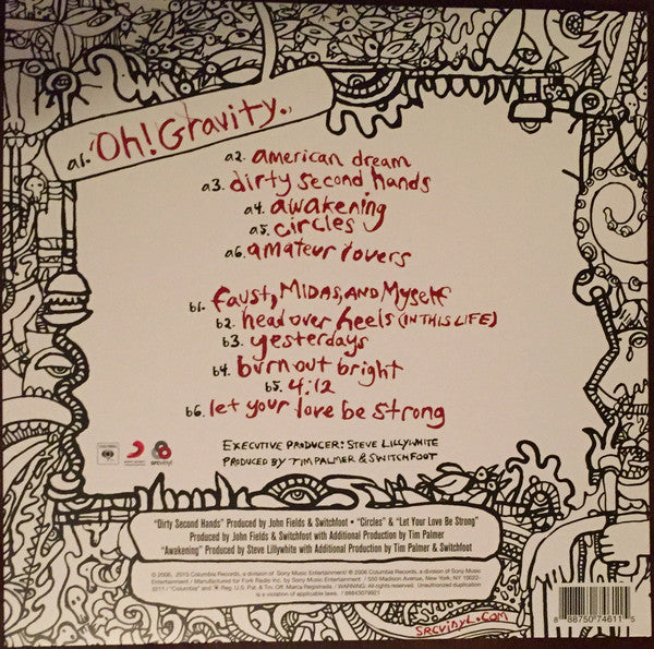 Switchfoot - Oh! Gravity (2006) - New Lp Record 2018 SRC USA Clear w/ White Smoke 180 gram Vinyl - Alternative Rock - Shuga Records