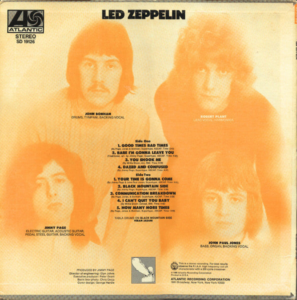 Led Zeppelin - Led Zeppelin (1969) - VG+ LP Record 1977 Atlantic USA Vinyl - Classic Rock / Blues Rock - Shuga Records