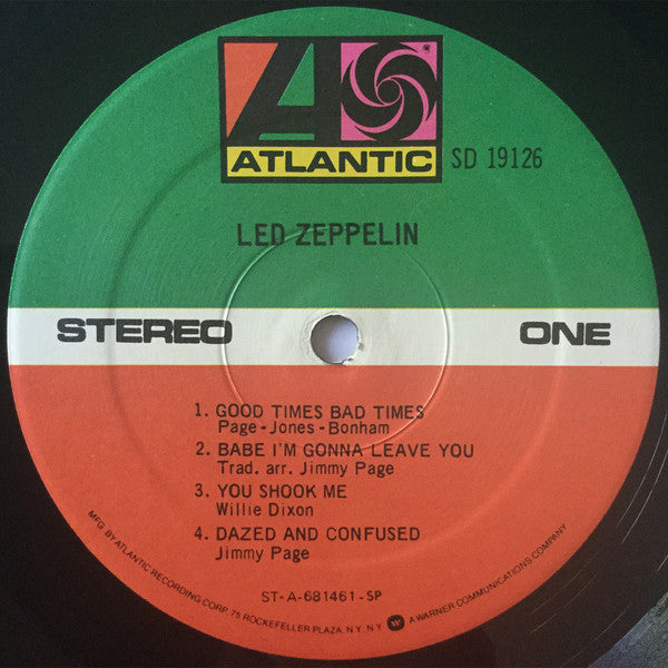 Led Zeppelin - Led Zeppelin (1969) - VG+ LP Record 1977 Atlantic USA Vinyl - Classic Rock / Blues Rock - Shuga Records
