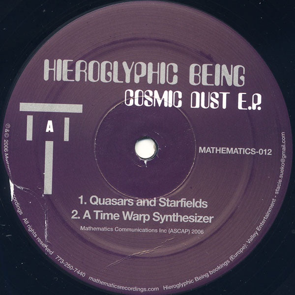 Hieroglyphic Being – Cosmic Dust E.P. - New 12" Single Record 2006 Mathematics Vinyl - Chicago House / Acid / Abstact