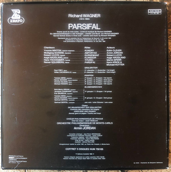 Armin Jordan – Wagner - Parsifal (Musique Originale Du Film De H.J. Syberberg) - New 5 LP Record Box Set 1982 Erato France Vinyl & Book - Classical / Opera