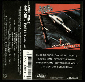April Wine- Harder.....Faster (1979) Used Cassette Capitol Tape- Rock