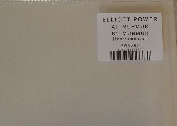 Elliott Power ‎– Murmur - New 12" EP Record 2015 Mo Wax UK Import Vinyl - Electronic / Trip Hop / Bass Music