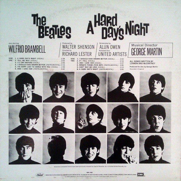 The Beatles - A Hard Day's Night (1964) - VG+ LP Record 1980 Capitol USA Purple label Stereo Vinyl - Pop Rock / Soundtrack - Shuga Records