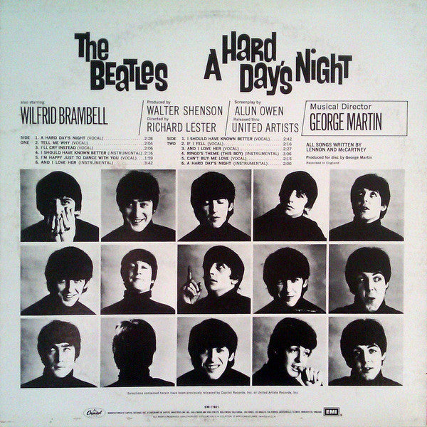 The Beatles - A Hard Day's Night (1964) - VG+ LP Record 1980 Capitol USA Purple label Stereo Vinyl - Pop Rock / Soundtrack