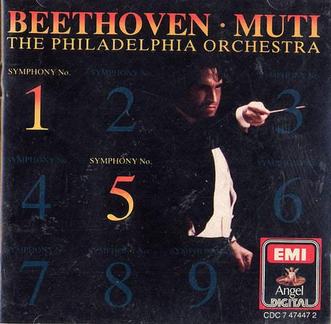 Riccardo Muti, The Philadelphia Orchestra ‎– Beethoven Symphonies No 1 & No 5 - New Vinyl Record 1986 (Original Press) German Import Stereo - Classical