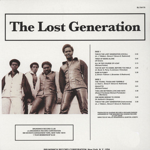 The Lost Generation ‎– Young, Tough And Terrible (1972) - New Lp Record 2015 Brunswick UK Import Vinyl - Soul - Shuga Records