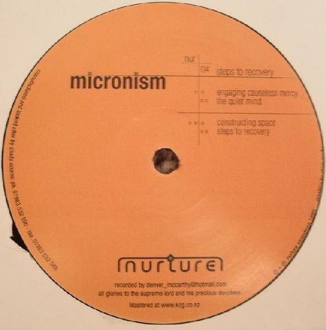 Micronism – Steps To Recovery - New 12" Single Record 1999 Nurture New Zealand Vinyl - Dub Techno / Minimal