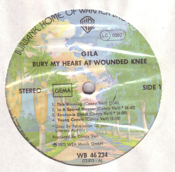 Gila – Bury My Heart At Wounded Knee (1973) - Mint- LP Record 1976 Warner Germany Vinyl - Krautrock / Prog Rock - Shuga Records
